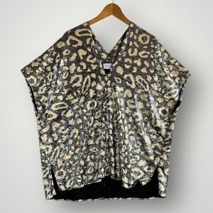 🎉5 for $45 🎉 Adrienne Top Blouse Shirt Size L Metallic